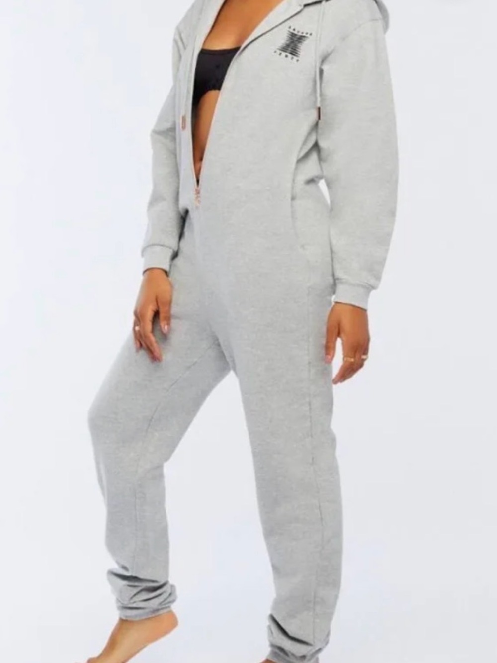Savage X Fenty Light Gray Forever Savage Hooded Onesie - Picture 2 of 6
